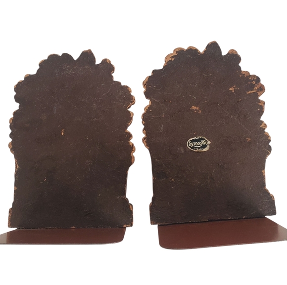 Vintage SyrocoWood Acorn and Oak Leaf Bookends - Picture 2 of 9